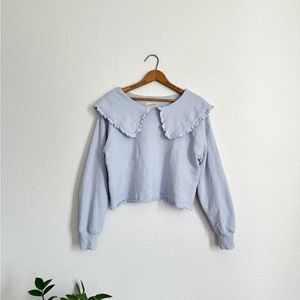 Universal Thread Light Blue Ruffle Sweatshirt